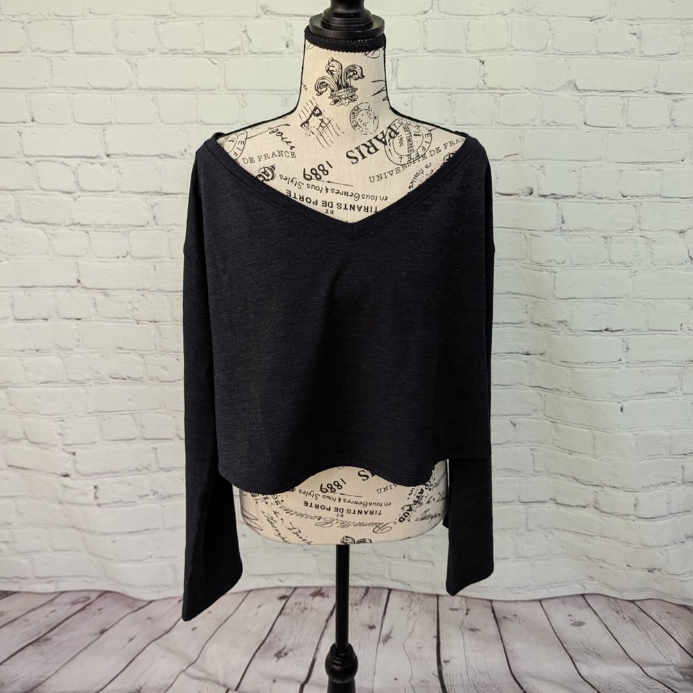 Lululemon Show your Depth Long Sleeve Heathered Core Black M/L NWOT